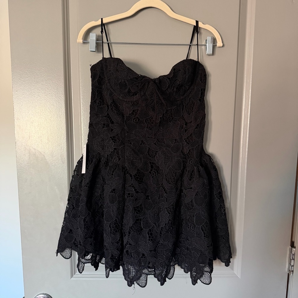 For Love & Lemons Black Lace Mini Dress